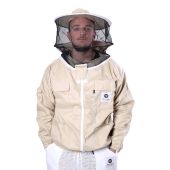 Μπουφάν με μάσκα τούλι καφέ S/M/L/XL/2XL/3XL