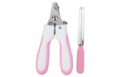 Νυχοκόπτης και λίμα σκύλου - γάτας, ροζ, 16cm
